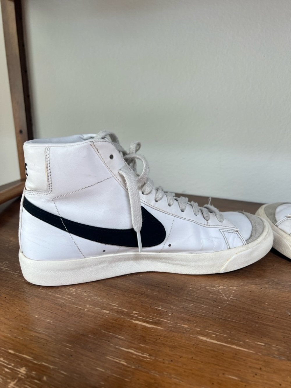 Nike White and Black High-Top Sneakers - Picture 6 of 10